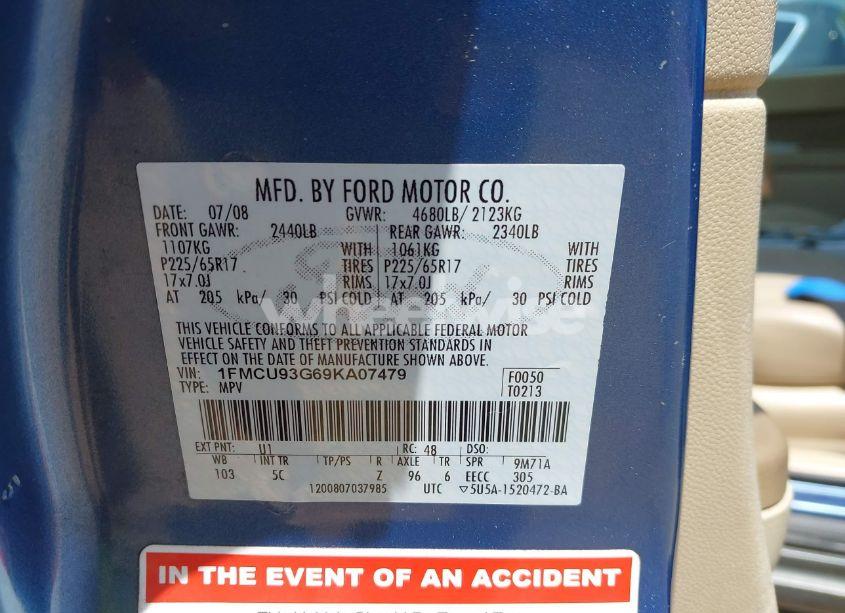 Photo 9 of 2009 Ford Escape XLT (VIN 1FMCU93G69KA07479)