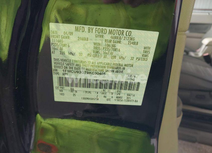 Photo 9 of 2009 Ford Escape XLT (VIN 1FMCU93G79KC30405)