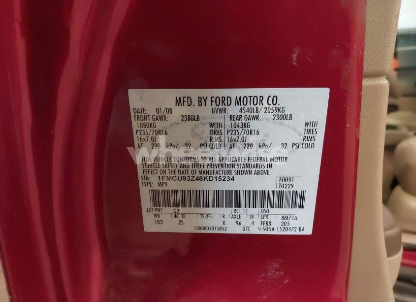 Photo 9 of 2008 Ford Escape XLT (VIN 1FMCU93Z48KD15234)