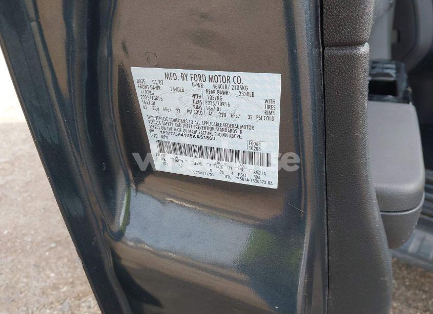 Photo 9 of 2008 Ford Escape LIMITED (VIN 1FMCU94108KA51860)