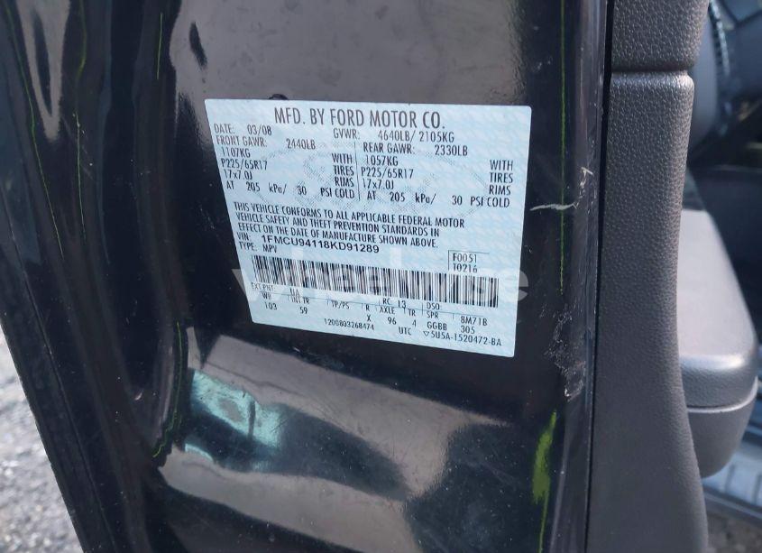 Photo 9 of 2008 Ford Escape LIMITED (VIN 1FMCU94118KD91289)