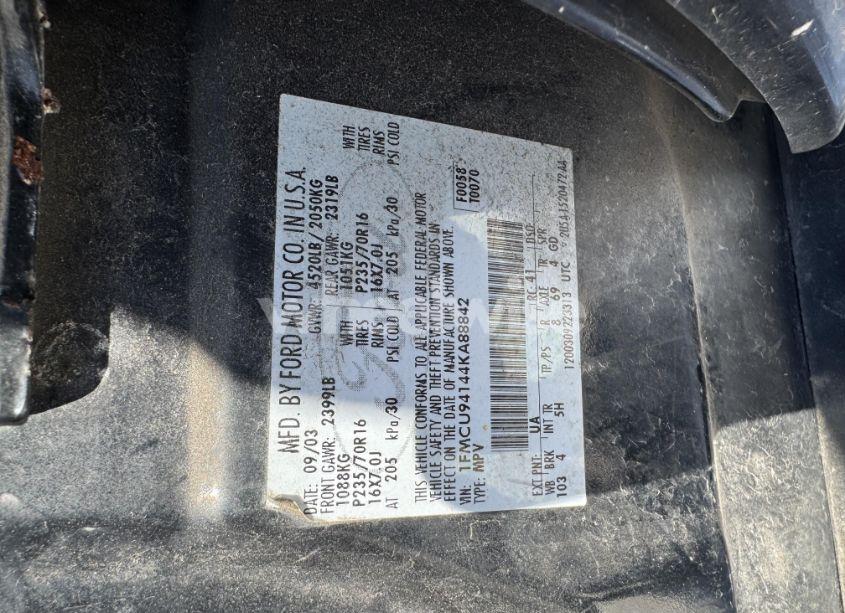 Photo 9 of 2004 Ford Escape LIMITED (VIN 1FMCU94144KA88842)