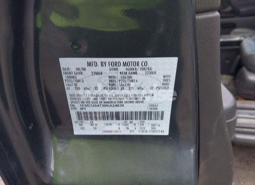 Photo 9 of 2009 Ford Escape LIMITED (VIN 1FMCU94739KA24836)