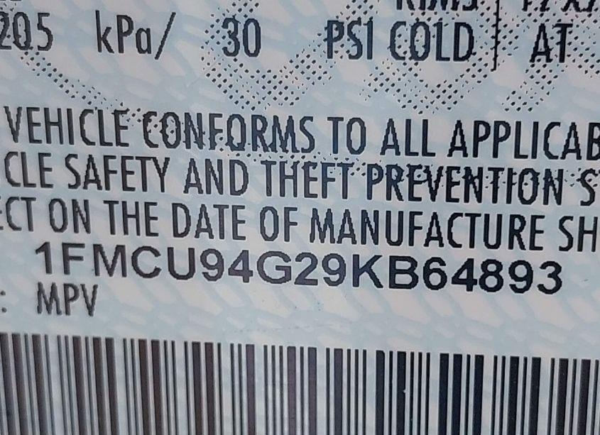 Photo 9 of 2009 Ford Escape LIMITED (VIN 1FMCU94G29KB64893)