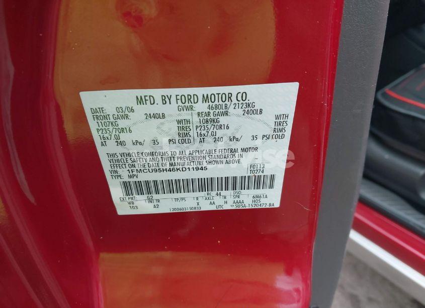 Photo 9 of 2006 Ford Escape HYBRID (VIN 1FMCU95H46KD11945)