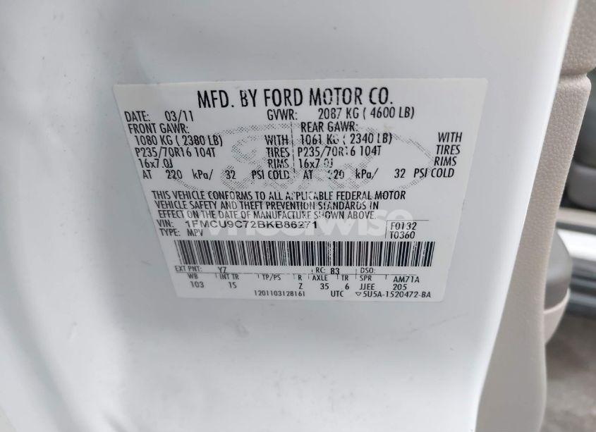 Photo 9 of 2011 Ford Escape XLS (VIN 1FMCU9C72BKB86271)