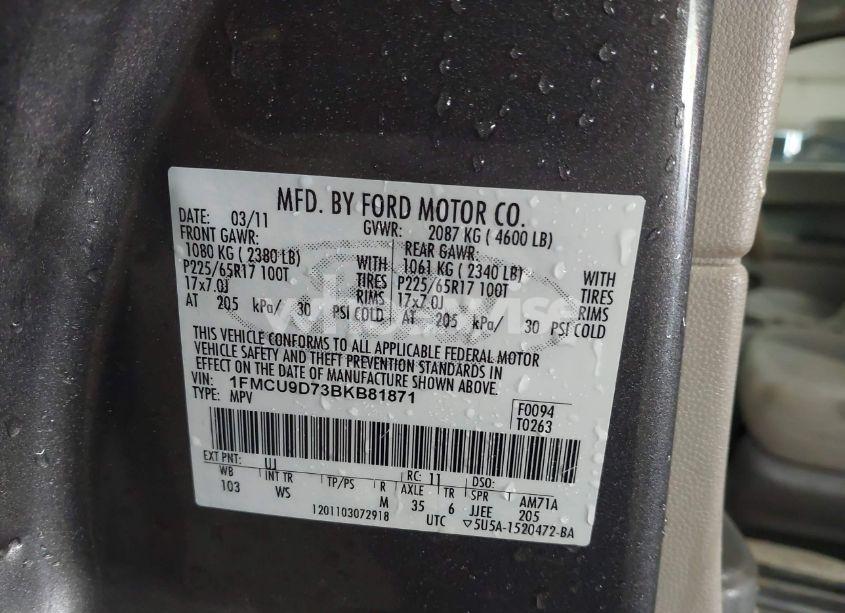 Photo 9 of 2011 Ford Escape XLT (VIN 1FMCU9D73BKB81871)