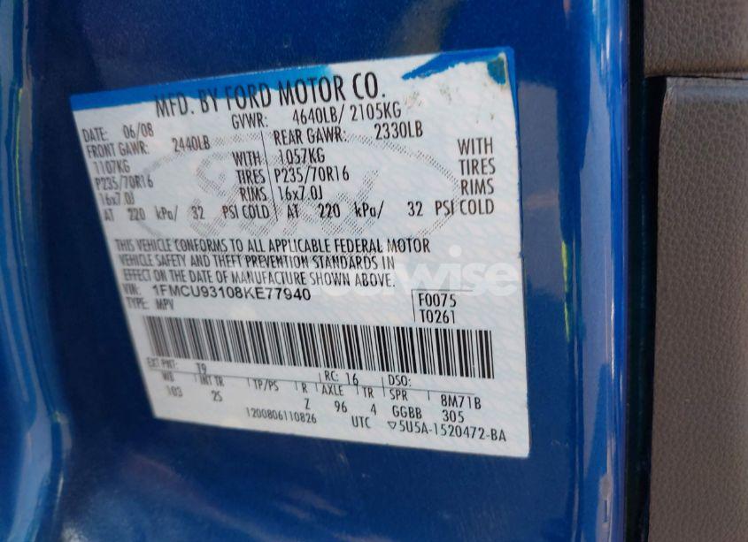 Photo 9 of 2012 Ford Escape XLT (VIN 1FMCU9D79CKA19910)