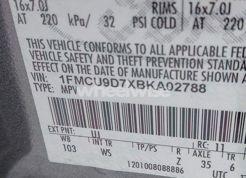 Photo 9 of 2011 Ford Escape XLT (VIN 1FMCU9D7XBKA02788)