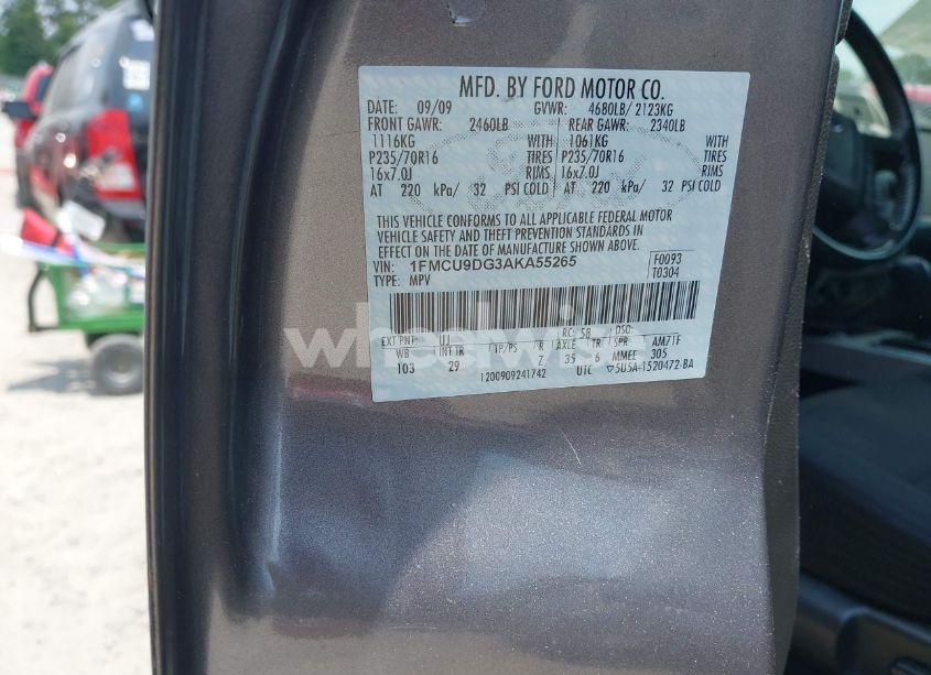 Photo 9 of 2010 Ford Escape XLT (VIN 1FMCU9DG3AKA55265)