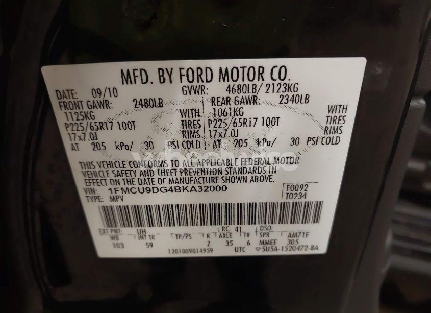 Photo 9 of 2011 Ford Escape XLT (VIN 1FMCU9DG4BKA32000)