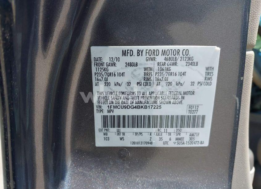 Photo 8 of 2011 Ford Escape XLT (VIN 1FMCU9DG4BKB17225)