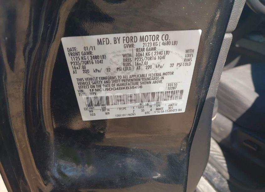 Photo 9 of 2011 Ford Escape XLT (VIN 1FMCU9DG4BKB35496)