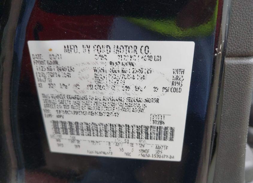 Photo 9 of 2011 Ford Escape XLT (VIN 1FMCU9DG4BKB72547)