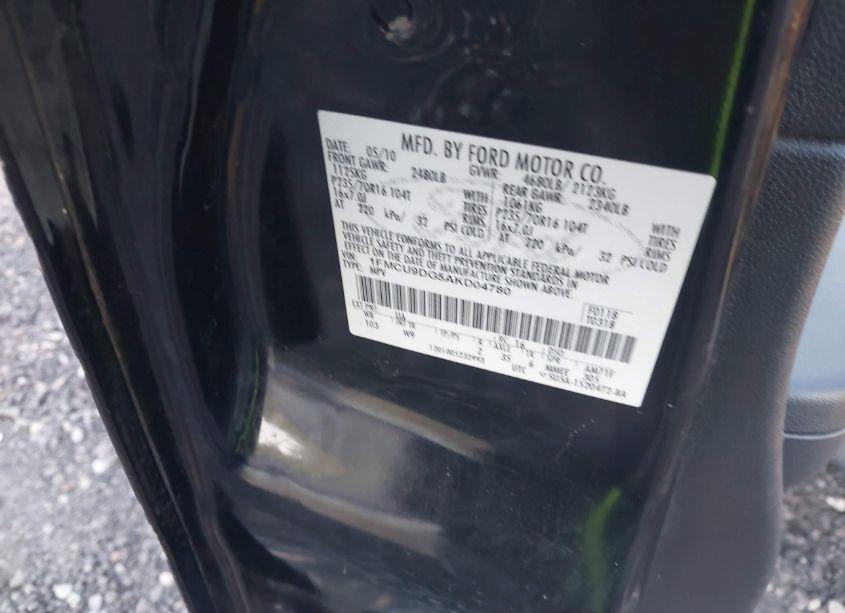 Photo 9 of 2010 Ford Escape XLT (VIN 1FMCU9DG5AKD04780)