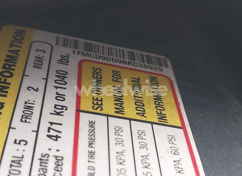 Photo 9 of 2011 Ford Escape XLT (VIN 1FMCU9DG9BKC38929)