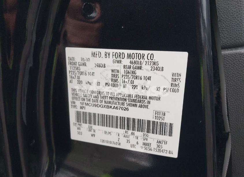 Photo 9 of 2011 Ford Escape XLT (VIN 1FMCU9DGXBKA67026)