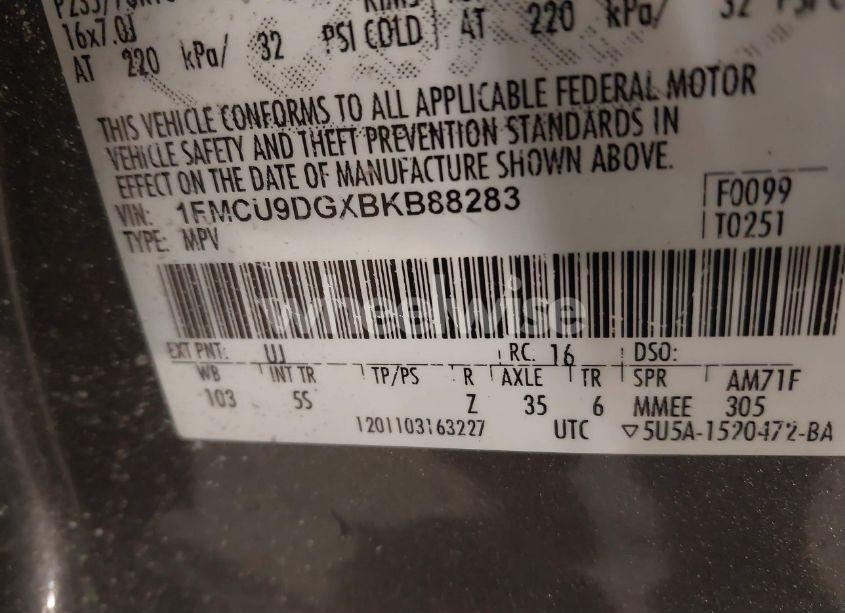 Photo 9 of 2011 Ford Escape XLT (VIN 1FMCU9DGXBKB88283)