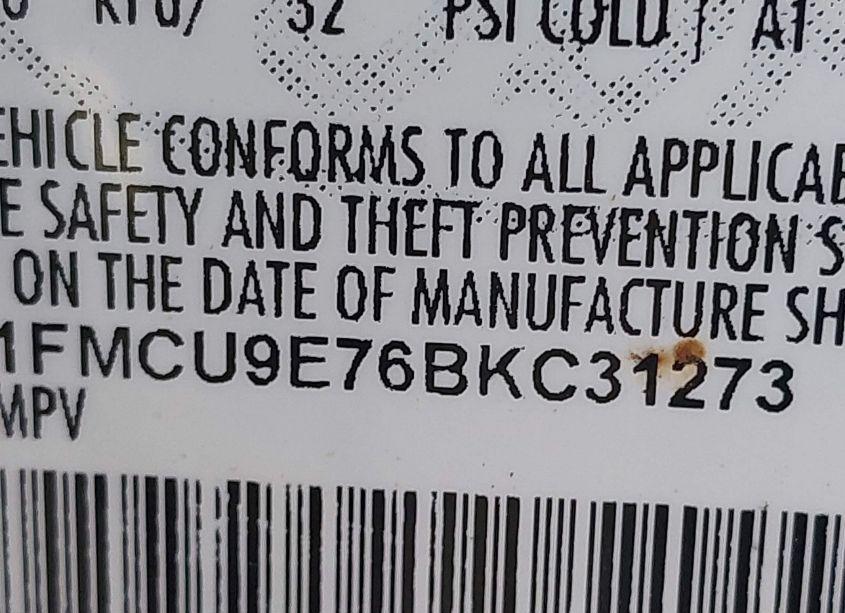 Photo 9 of 2011 Ford Escape LIMITED (VIN 1FMCU9E76BKC31273)