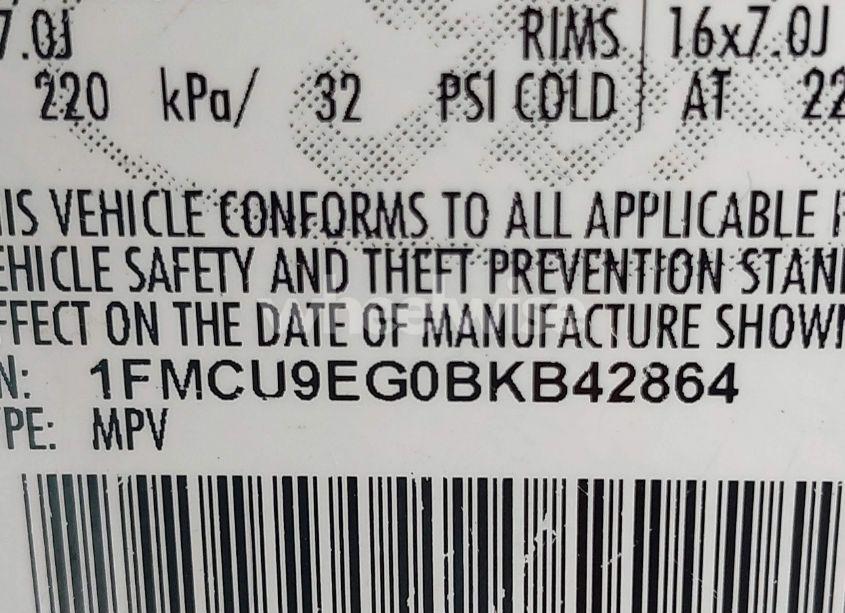 Photo 9 of 2011 Ford Escape LIMITED (VIN 1FMCU9EG0BKB42864)