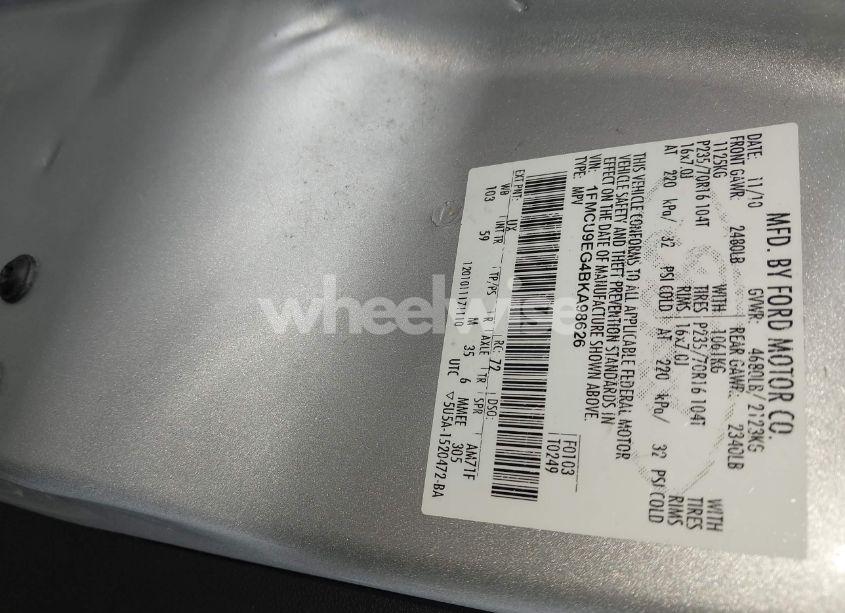 Photo 9 of 2011 Ford Escape LIMITED (VIN 1FMCU9EG4BKA98626)