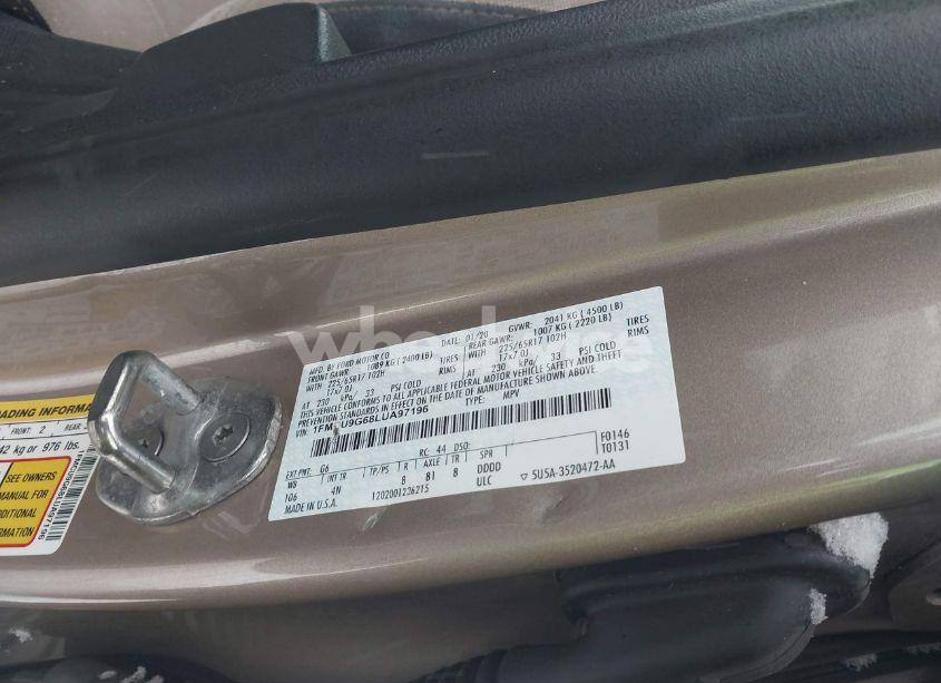 Photo 9 of 2020 Ford Escape SE (VIN 1FMCU9G68LUA97196)