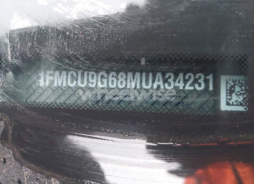 Photo 9 of 2021 Ford Escape SE (VIN 1FMCU9G68MUA34231)