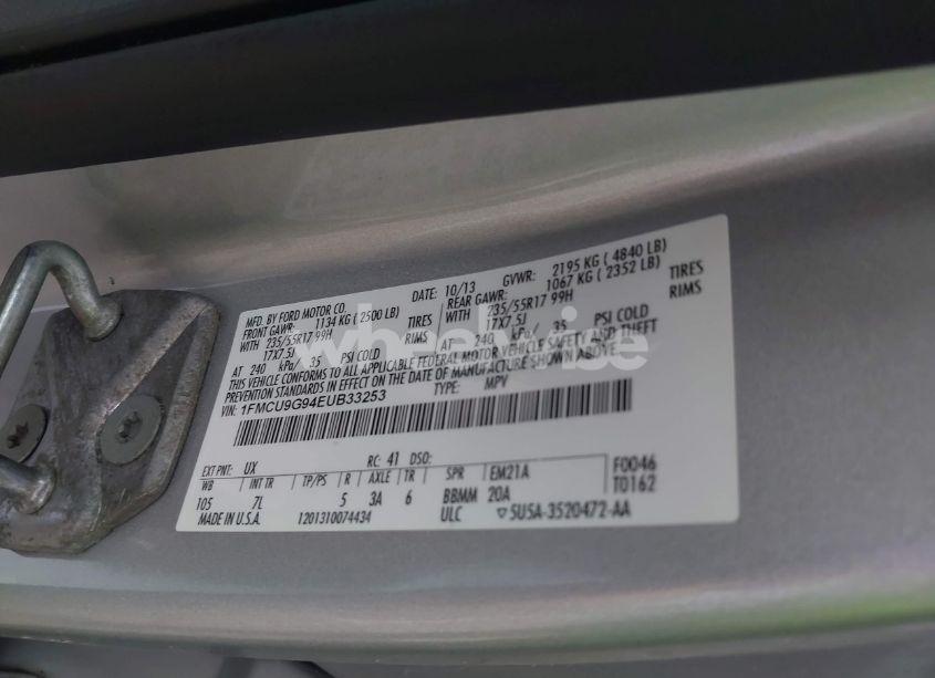 Photo 9 of 2014 Ford Escape SE (VIN 1FMCU9G94EUB33253)