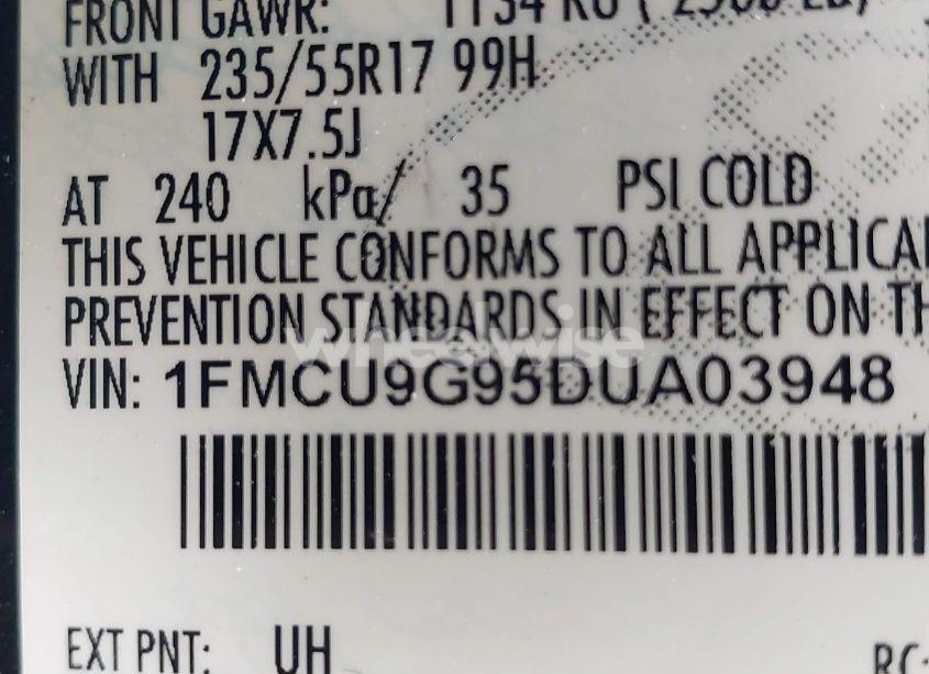 Photo 9 of 2013 Ford Escape SE (VIN 1FMCU9G95DUA03948)