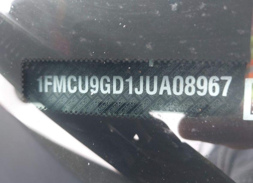 Photo 9 of 2018 Ford Escape SE (VIN 1FMCU9GD1JUA08967)