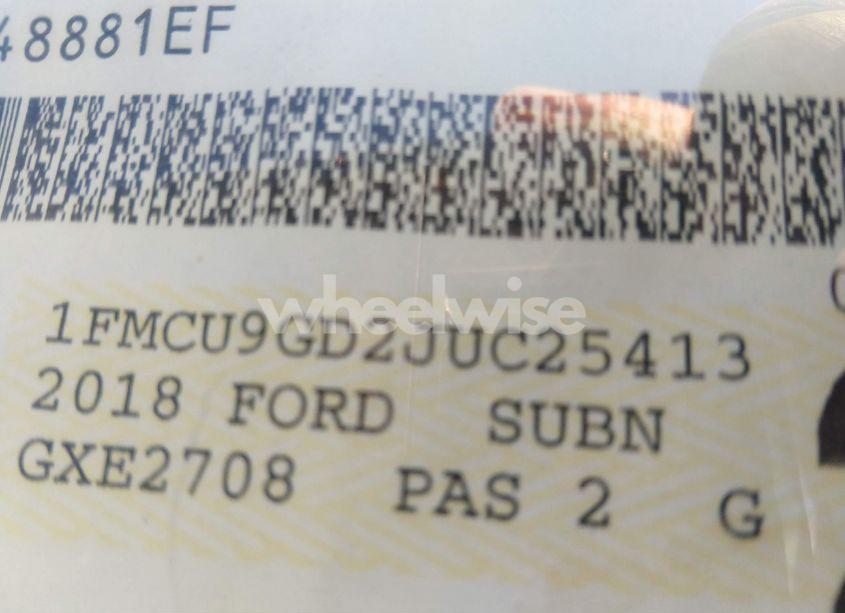 Photo 9 of 2018 Ford Escape SE (VIN 1FMCU9GD2JUC25413)