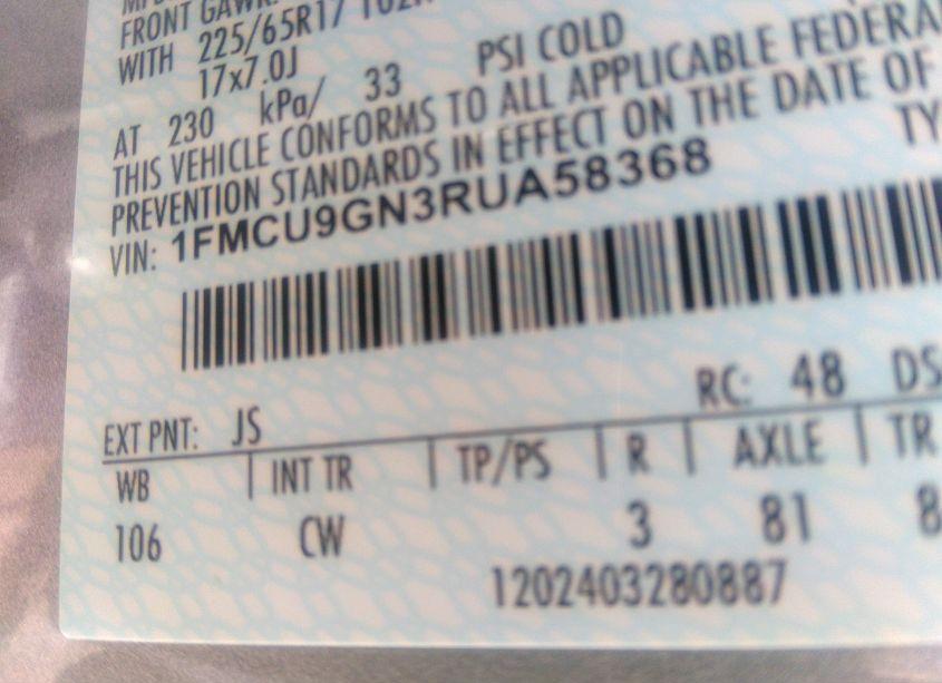 Photo 9 of 2024 Ford Escape ACTIVE (VIN 1FMCU9GN3RUA58368)