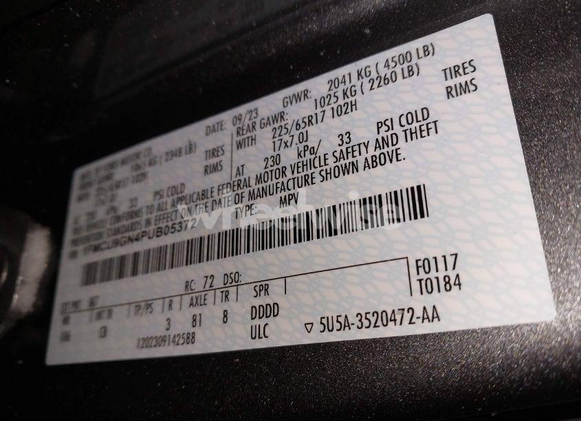 Photo 9 of 2023 Ford Escape ACTIVE (VIN 1FMCU9GN4PUB05372)