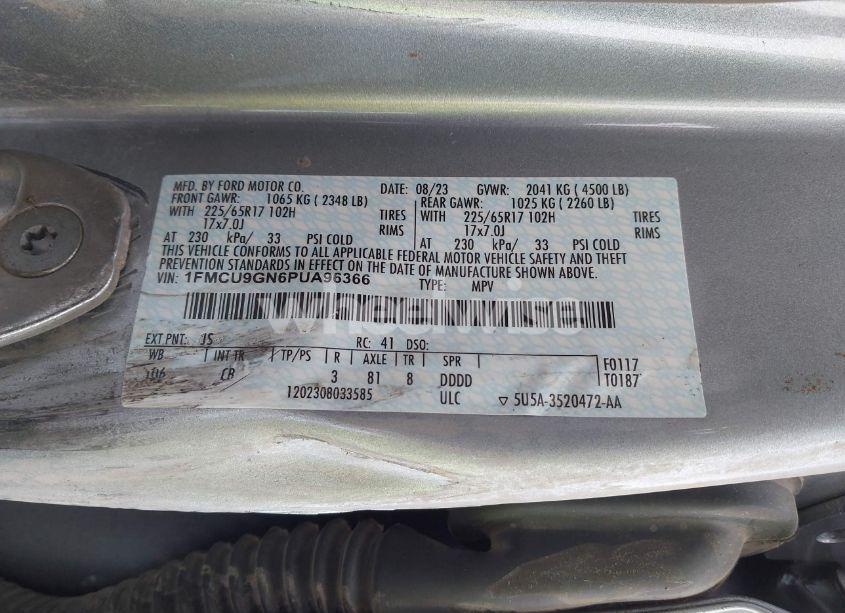 Photo 9 of 2023 Ford Escape ACTIVE (VIN 1FMCU9GN6PUA96366)