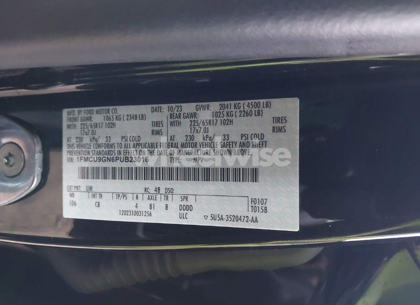 Photo 9 of 2023 Ford Escape ACTIVE (VIN 1FMCU9GN6PUB23016)