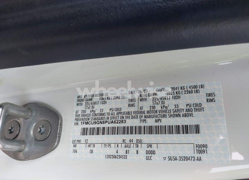 Photo 9 of 2023 Ford Escape ACTIVE (VIN 1FMCU9GN8PUA62283)