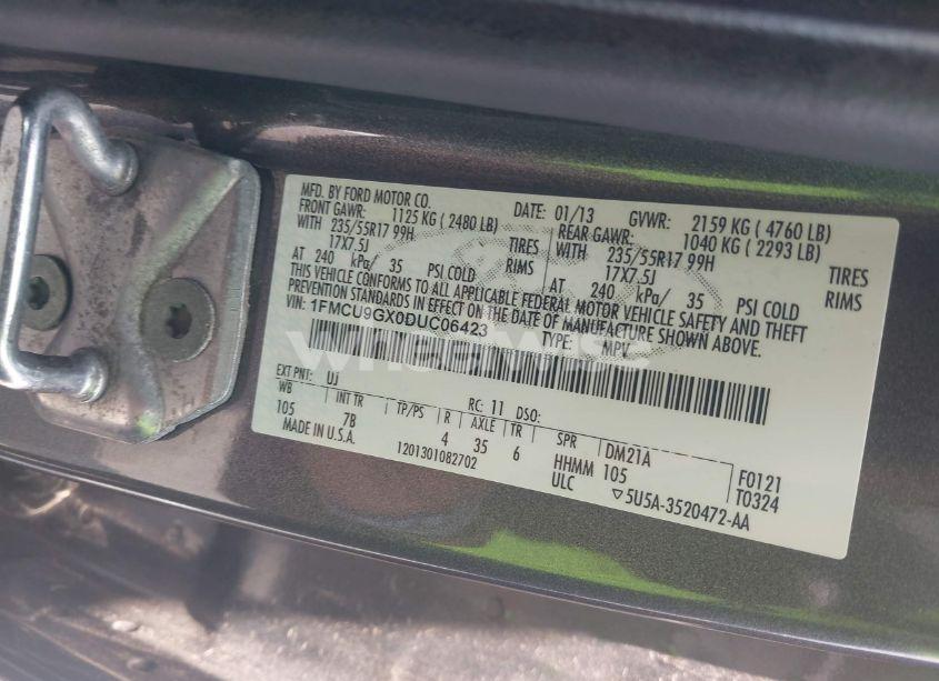 Photo 9 of 2013 Ford Escape SE (VIN 1FMCU9GX0DUC06423)