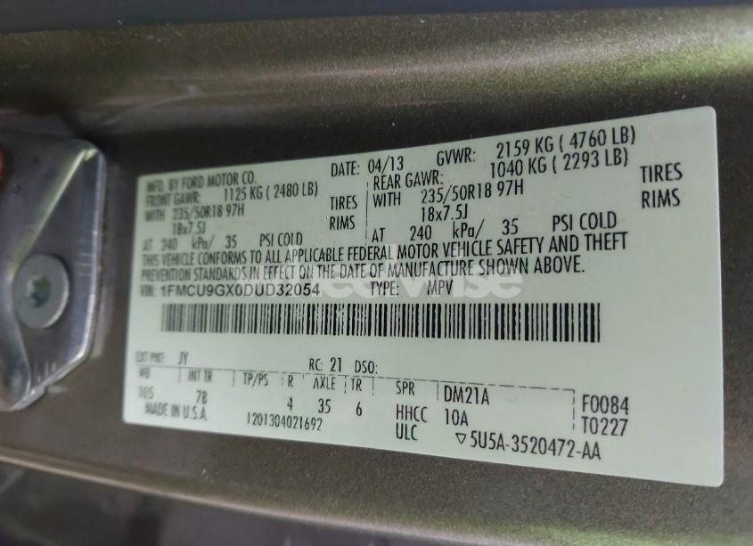 Photo 9 of 2013 Ford Escape SE (VIN 1FMCU9GX0DUD32054)