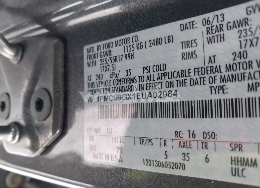 Photo 9 of 2014 Ford Escape SE (VIN 1FMCU9GX1EUA02084)