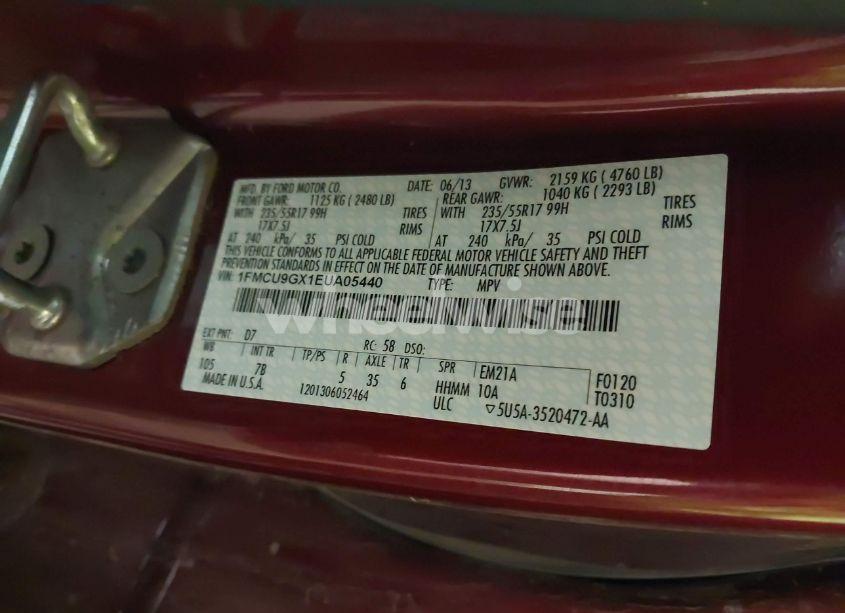 Photo 9 of 2014 Ford Escape SE (VIN 1FMCU9GX1EUA05440)