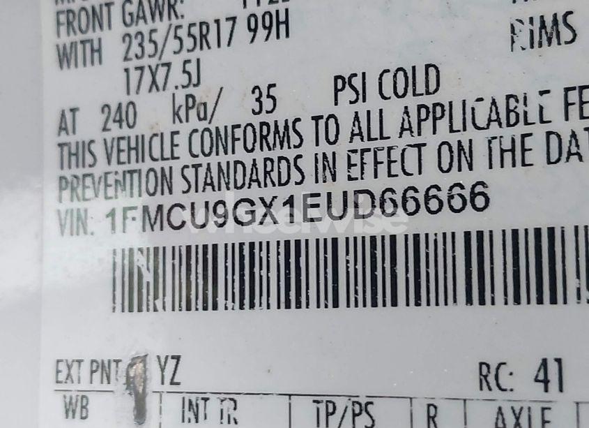 Photo 9 of 2014 Ford Escape SE (VIN 1FMCU9GX1EUD66666)