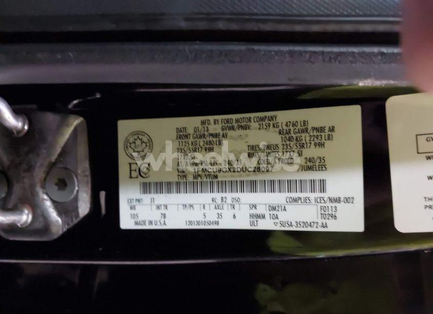 Photo 9 of 2013 Ford Escape SE (VIN 1FMCU9GX2DUC28097)