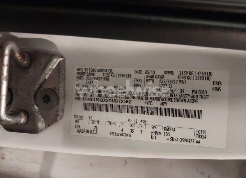 Photo 9 of 2013 Ford Escape SE (VIN 1FMCU9GX2DUD72362)