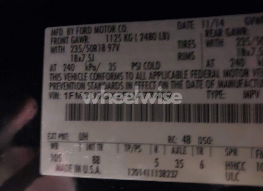 Photo 9 of 2015 Ford Escape SE (VIN 1FMCU9GX2FUA77409)