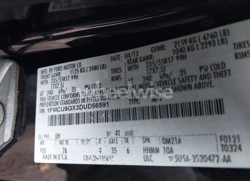 Photo 9 of 2013 Ford Escape SE (VIN 1FMCU9GX3DUD56591)