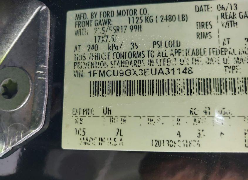 Photo 9 of 2014 Ford Escape SE (VIN 1FMCU9GX3EUA31148)