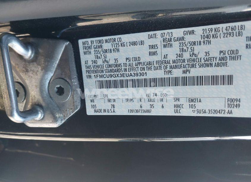 Photo 9 of 2014 Ford Escape SE (VIN 1FMCU9GX3EUA39301)