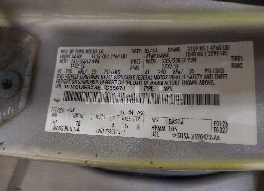 Photo 9 of 2014 Ford Escape SE (VIN 1FMCU9GX3EUC35674)