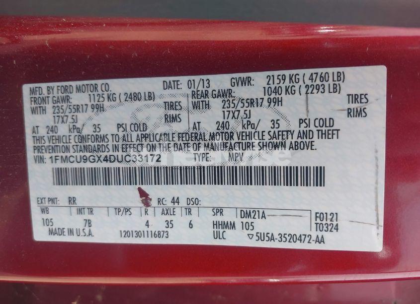 Photo 9 of 2013 Ford Escape SE (VIN 1FMCU9GX4DUC33172)