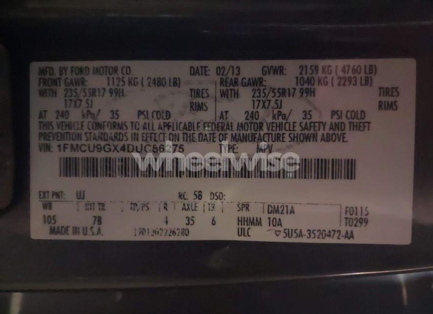 Photo 9 of 2013 Ford Escape SE (VIN 1FMCU9GX4DUC86275)